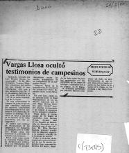 Vargas Llosa ocultó testimonios de campesinos