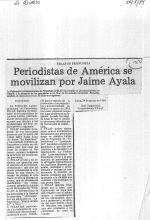 Periodistas de América se movilizan por Jaime Ayala