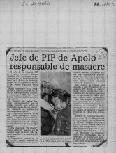 Jefe de PIP de Apolo responsable de masacre