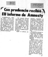 Con prudencia recibió EU informe de Amnesty