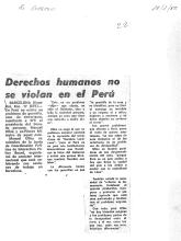 Derechos Humanos no se violan en el Perú 