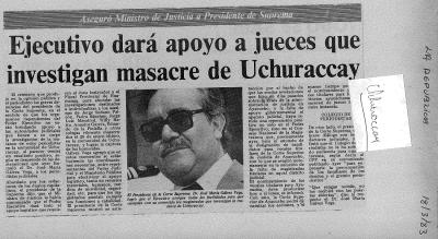 Ejecutivo dará apoyo a jueces que investigan masacre de Uchuraccay