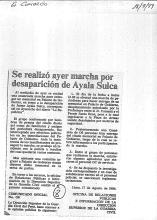 Se realizó ayer marcha por desaparición de Ayala Sulca