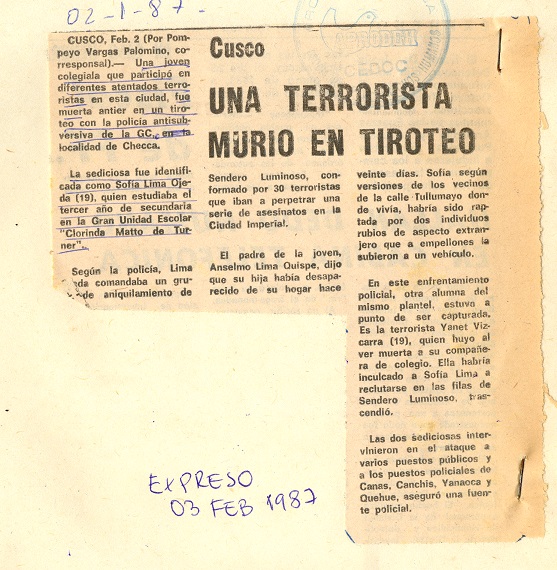 Una terrorista murió en tiroteo