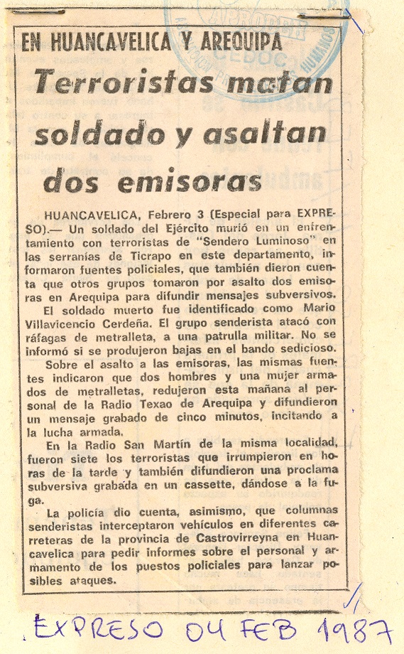 Terroristas matan soldado y asaltan dos emisoras