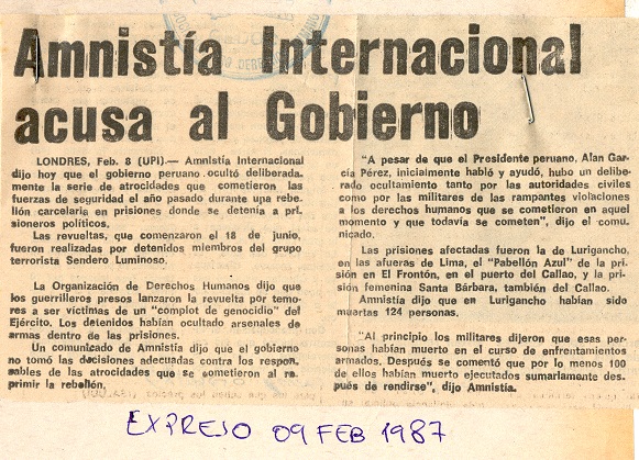 Amnistía Internacional acusa al Gobierno de torturas y masacres