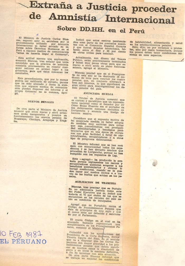 Extraña a Justicia proceder de Amnistía Internacional