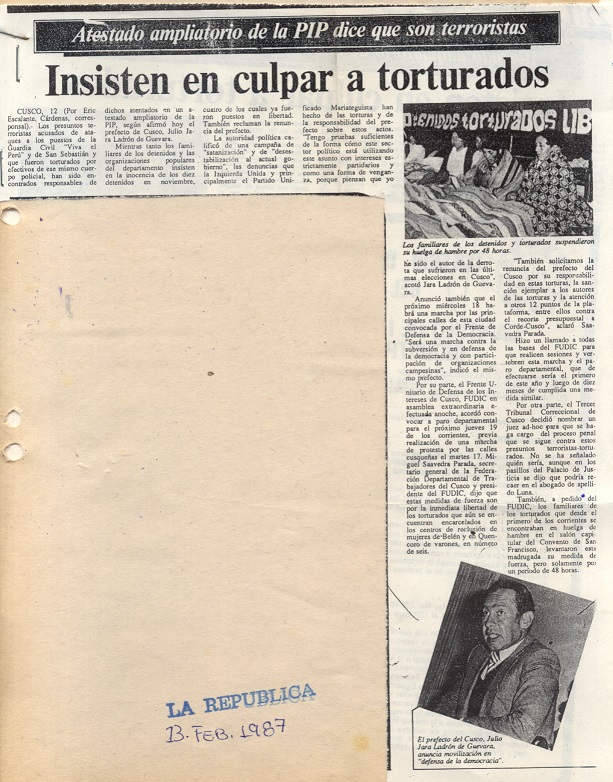 Insisten en culpar a torturados