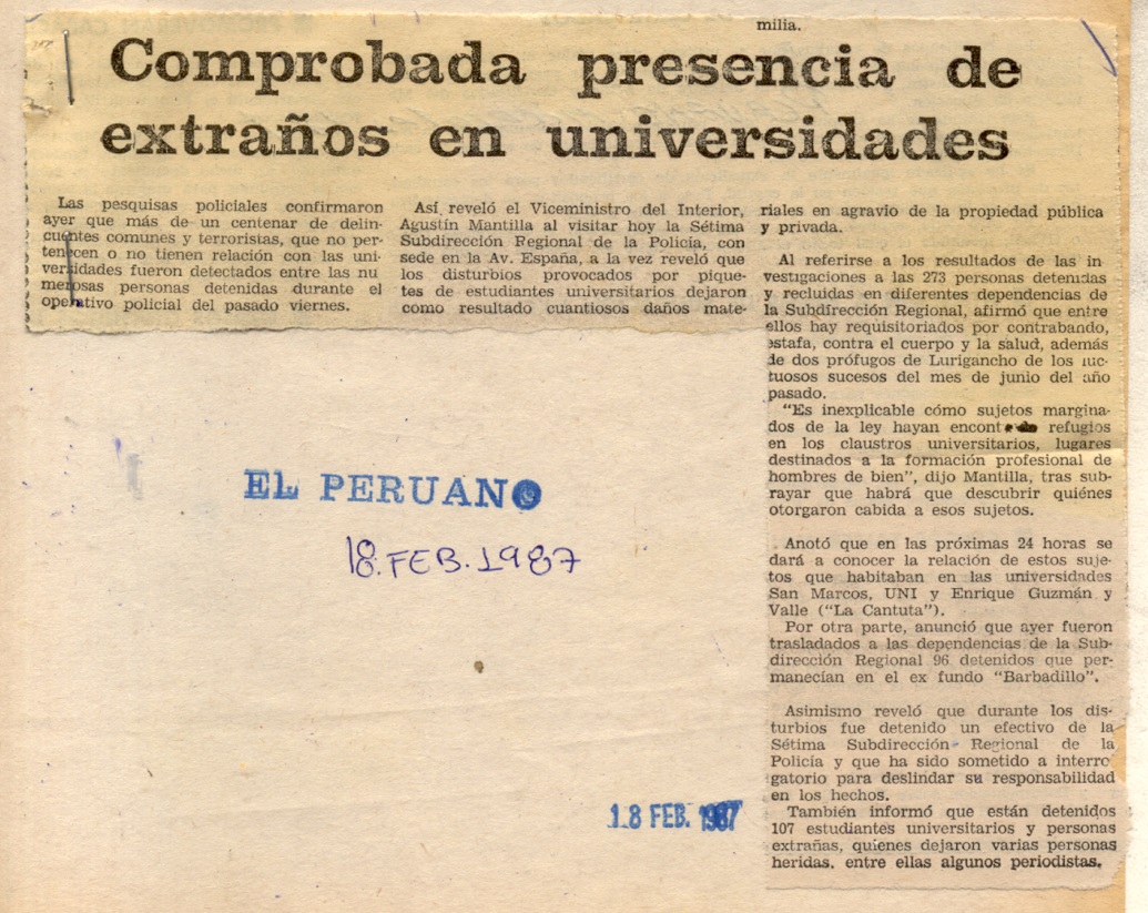 Comprobada presencia de extraños en universidades