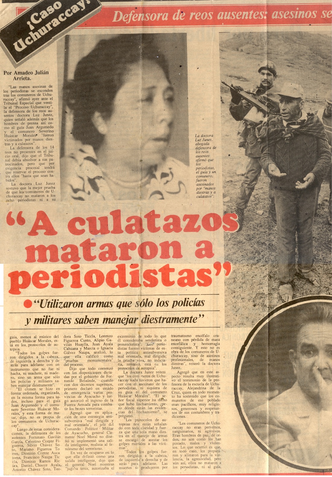 “A culatazos mataron a periodistas”