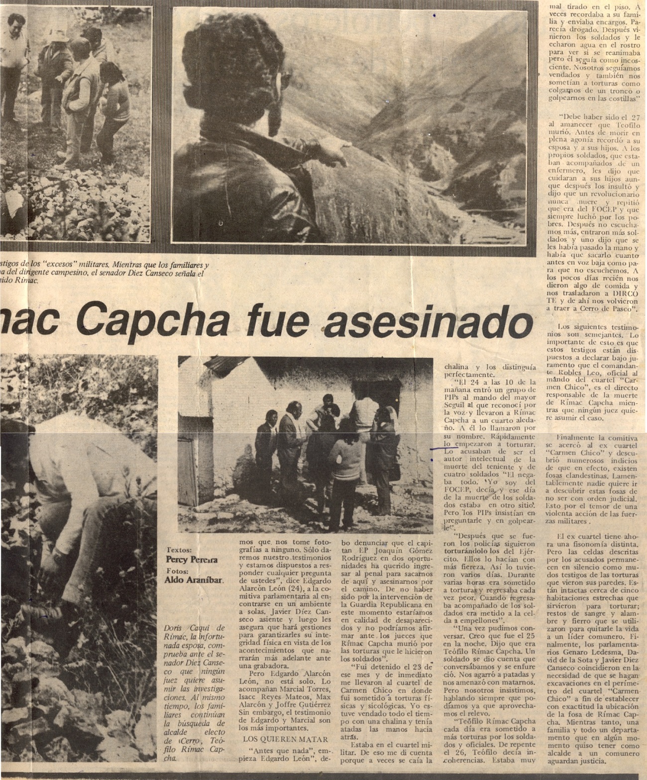 No hay duda posible: Rímac Capcha fue asesinado