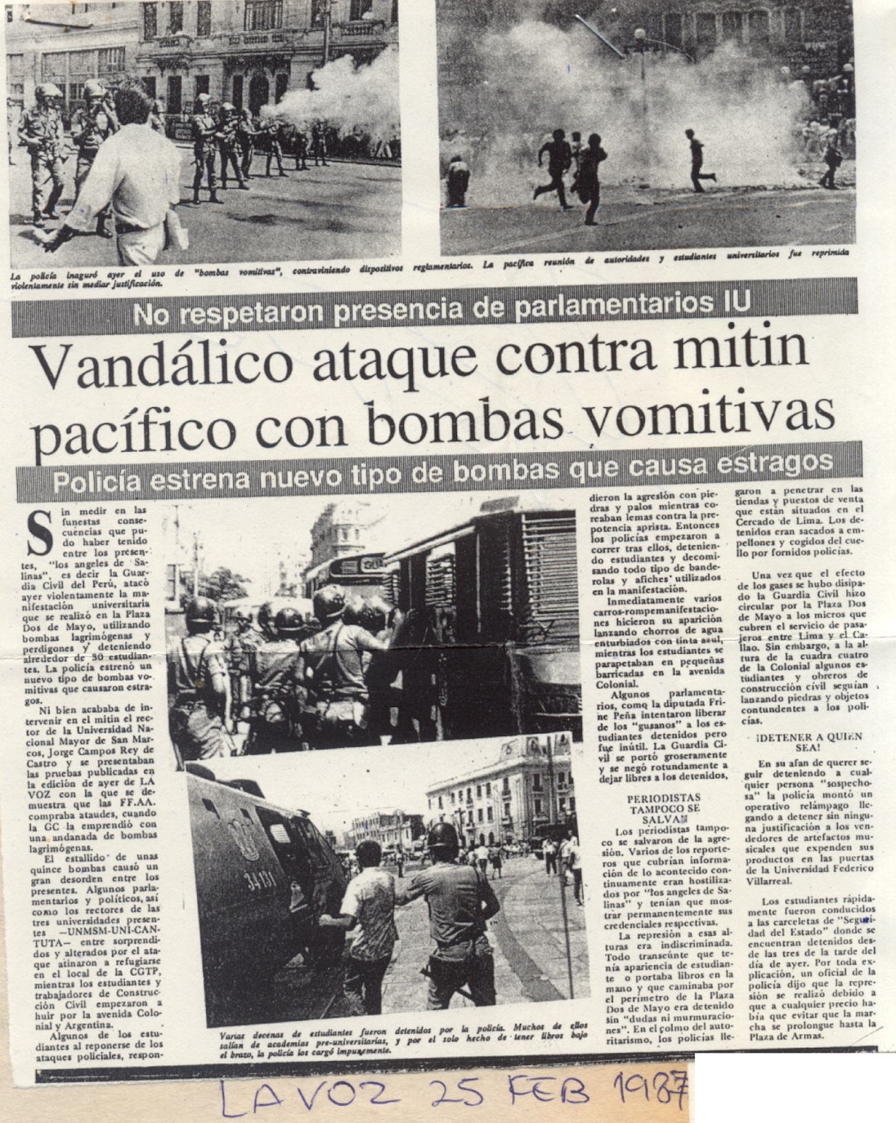 Más disturbios callejeros y 50 estudiantes detenidos