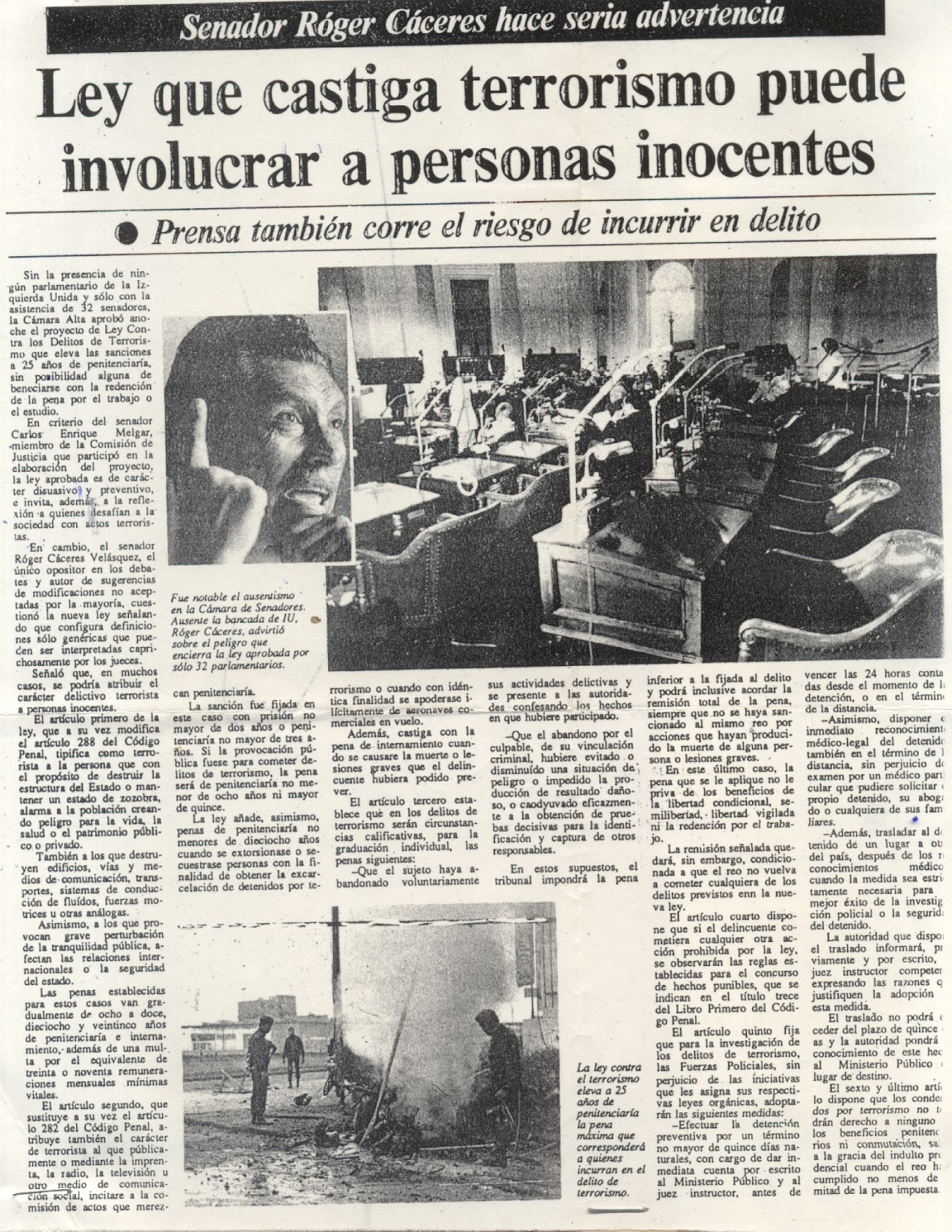 Terroristas serán condenados hasta por 25 años de cárcel