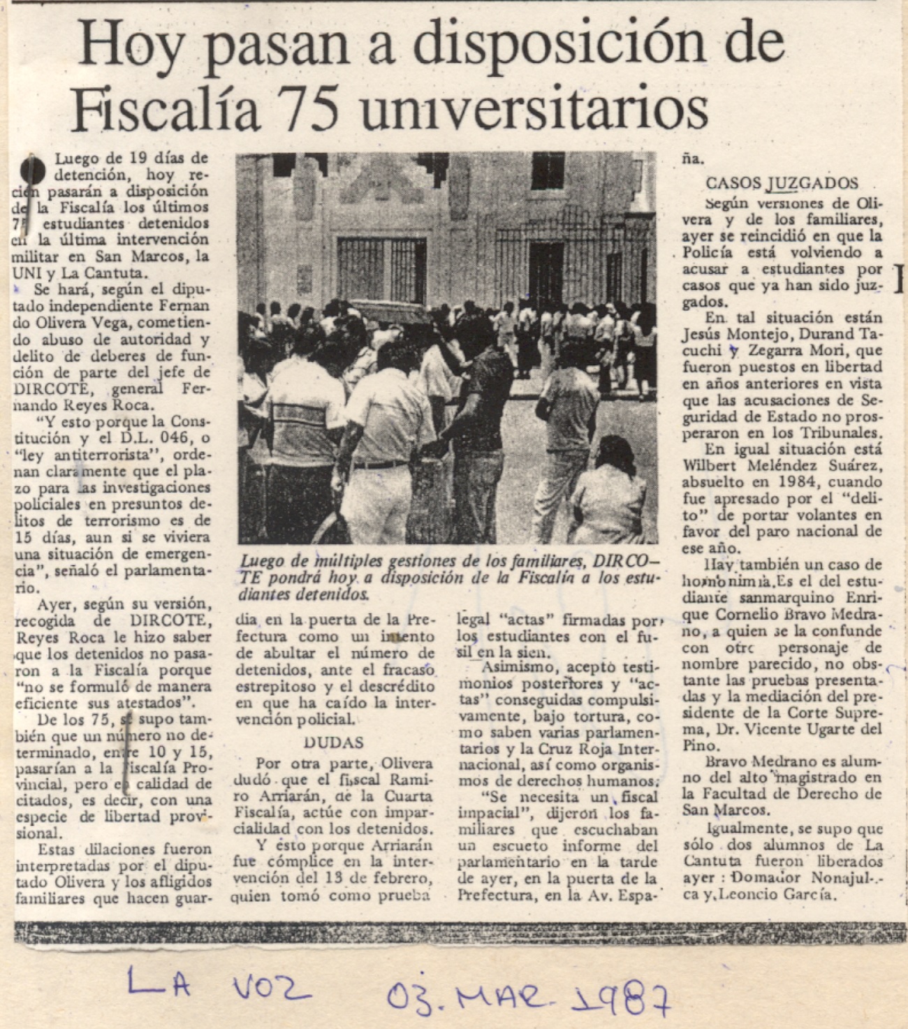 De 835 estudiantes capturados la policía libera a más de 750