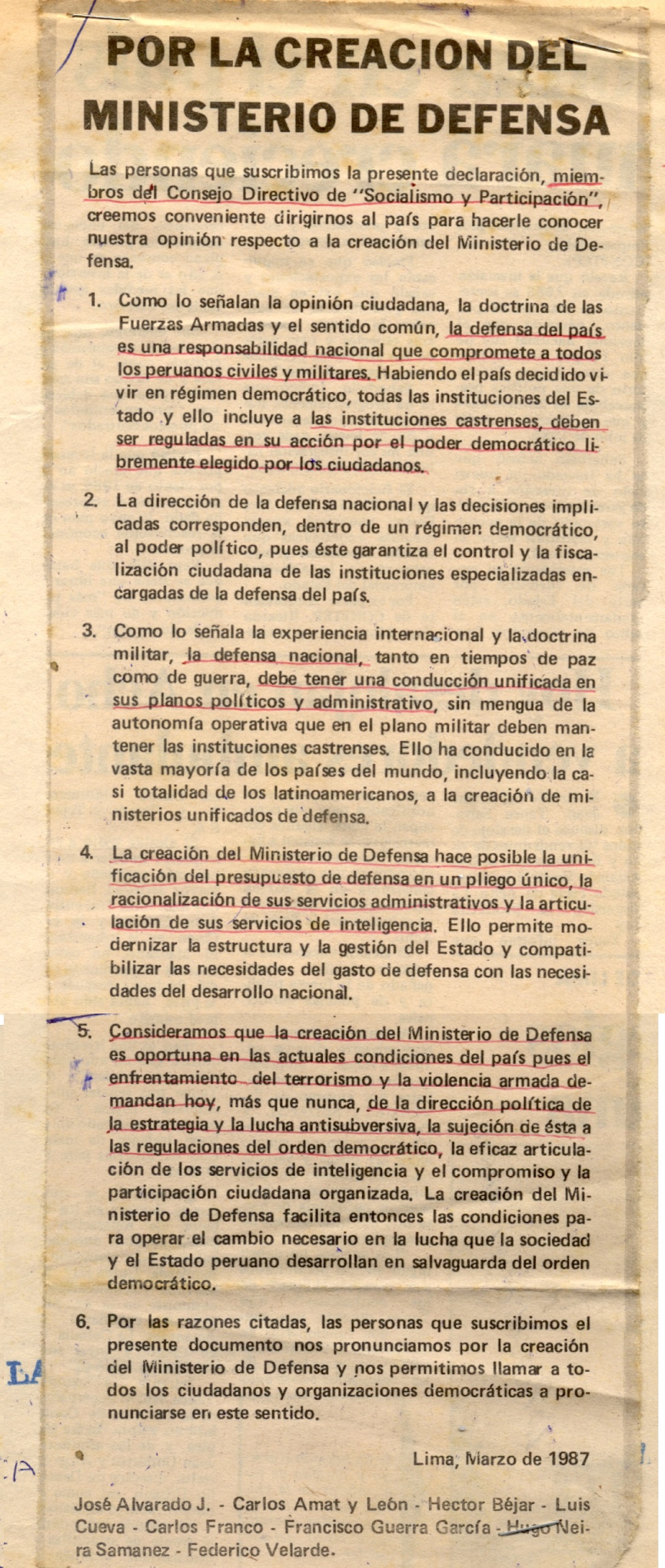 No hay oposición de FAP ni Marina a nuevo ministerio