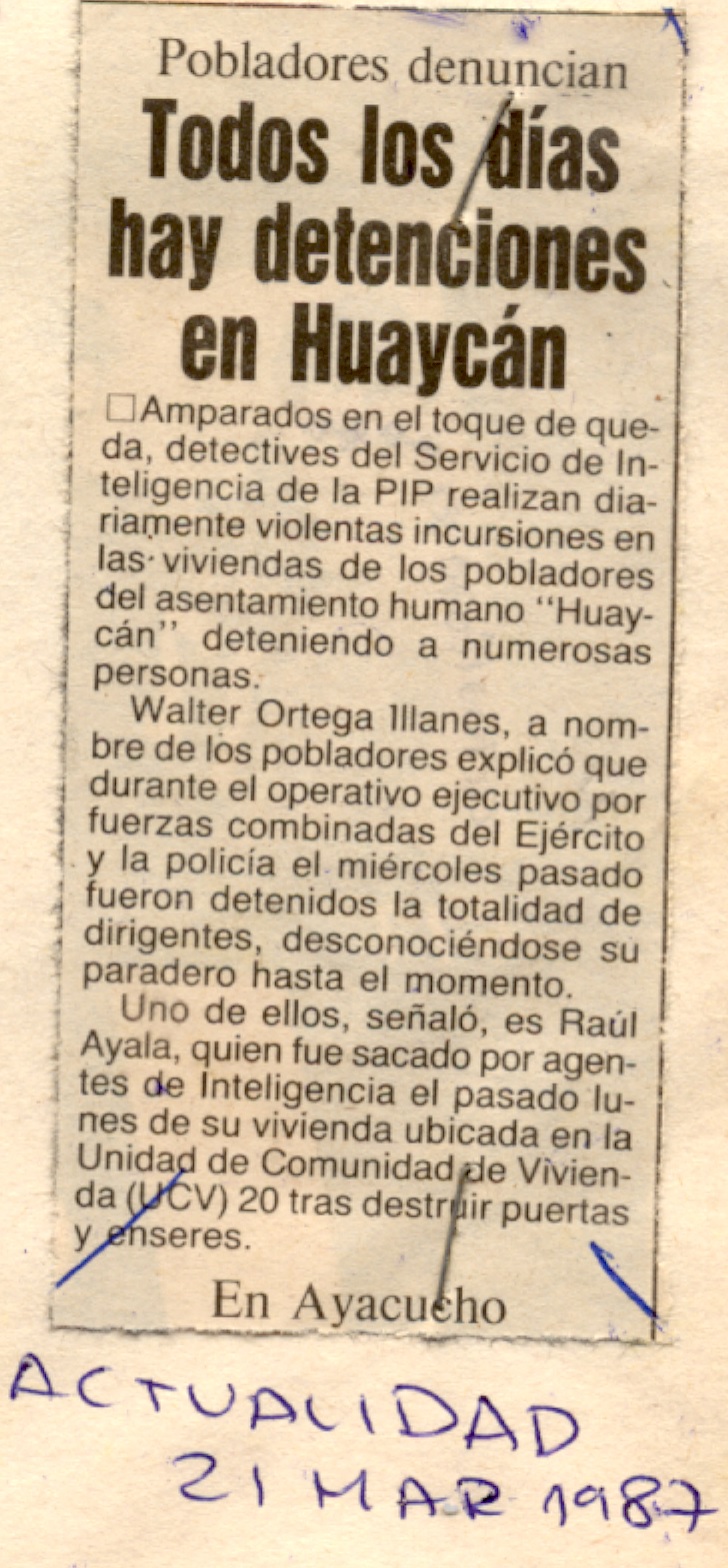 Huaycán, bajo asedio policial