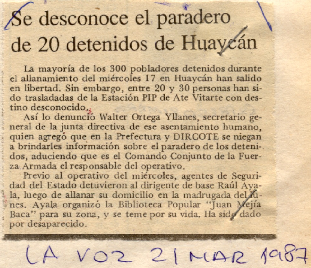 Huaycán, bajo asedio policial