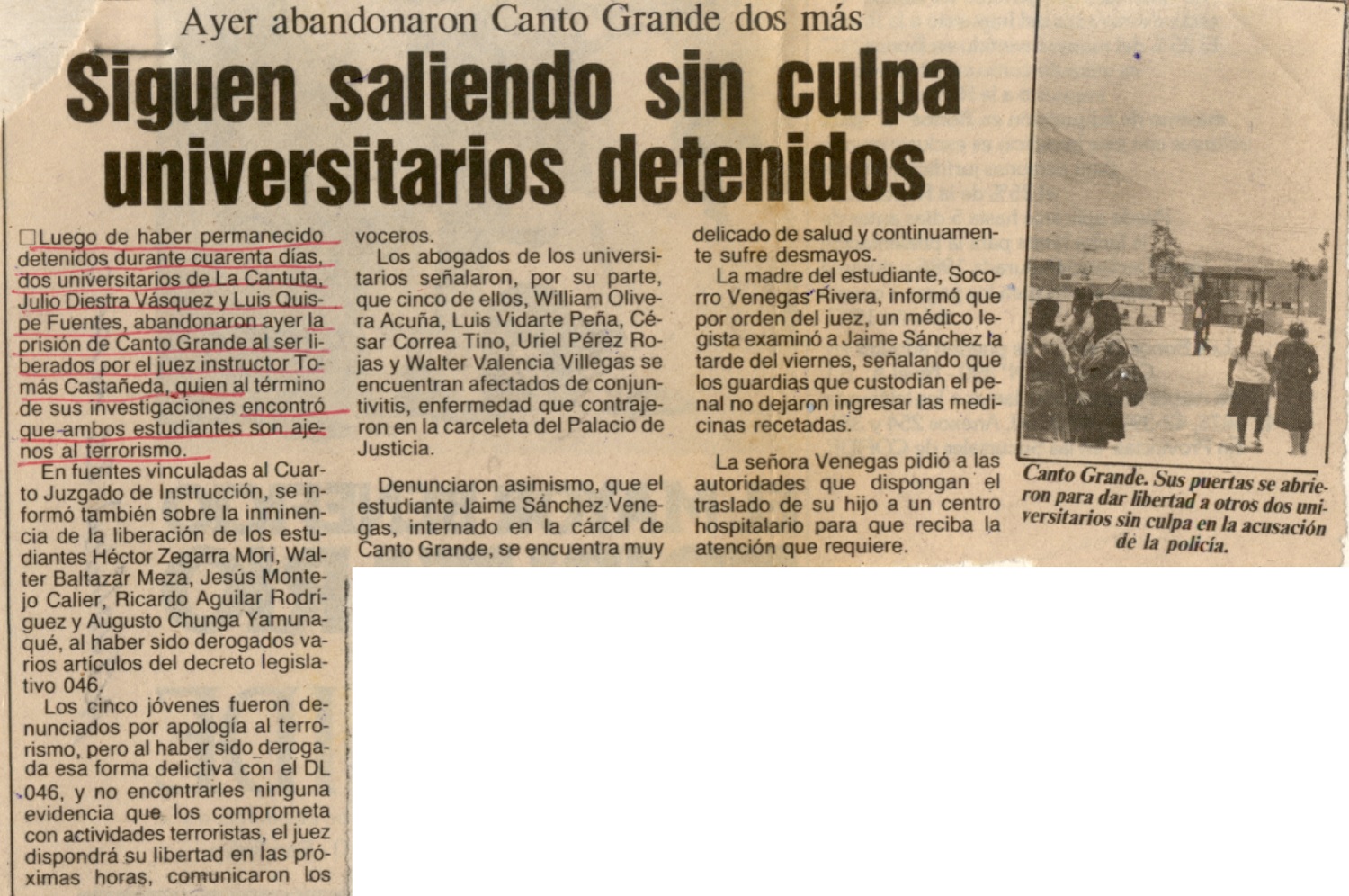 Siguen saliendo sin culpa universitarios detenidos