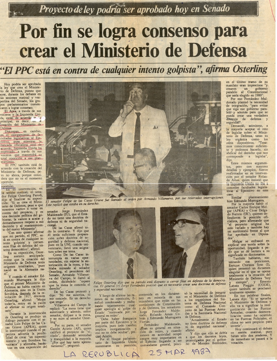 No hay oposición de FAP ni Marina a nuevo ministerio