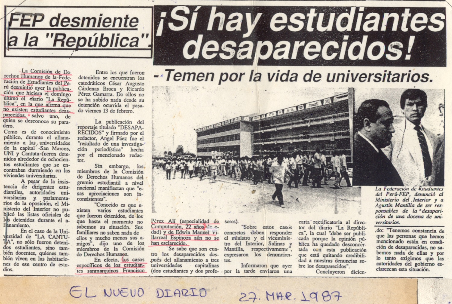 ¡Si hay estudiantes desaparecidos!