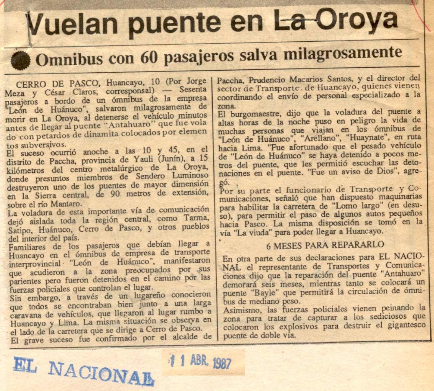 Terroristas vuelan un puente y descarrilan tren con 14 vagones
