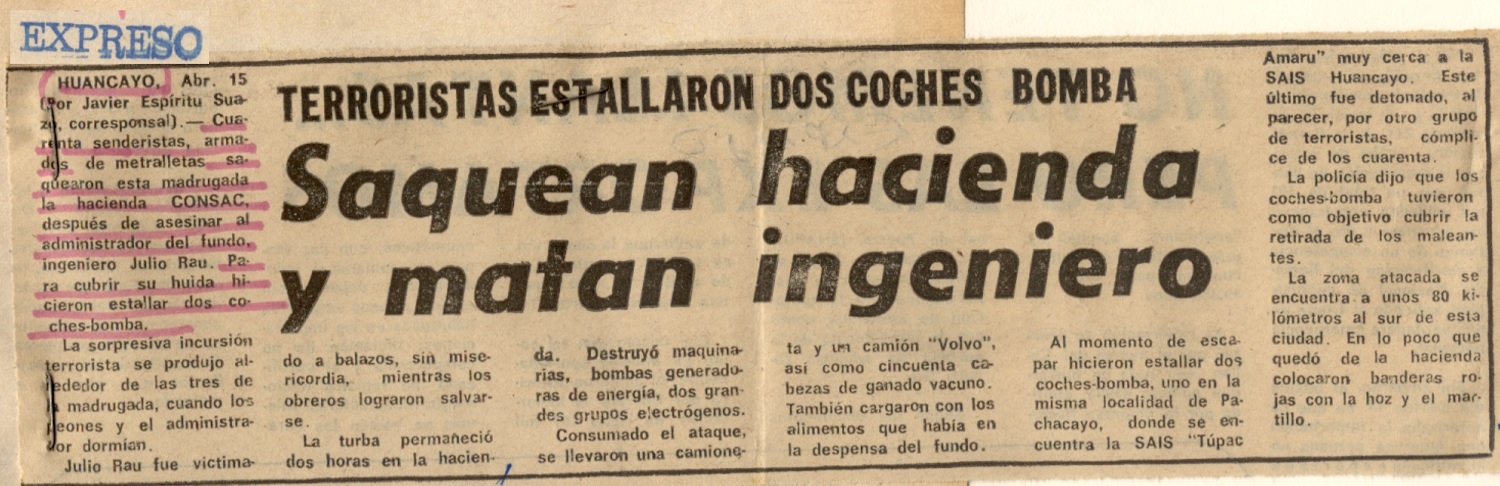 Dinamitan en Huancayo camión robado a SAIS