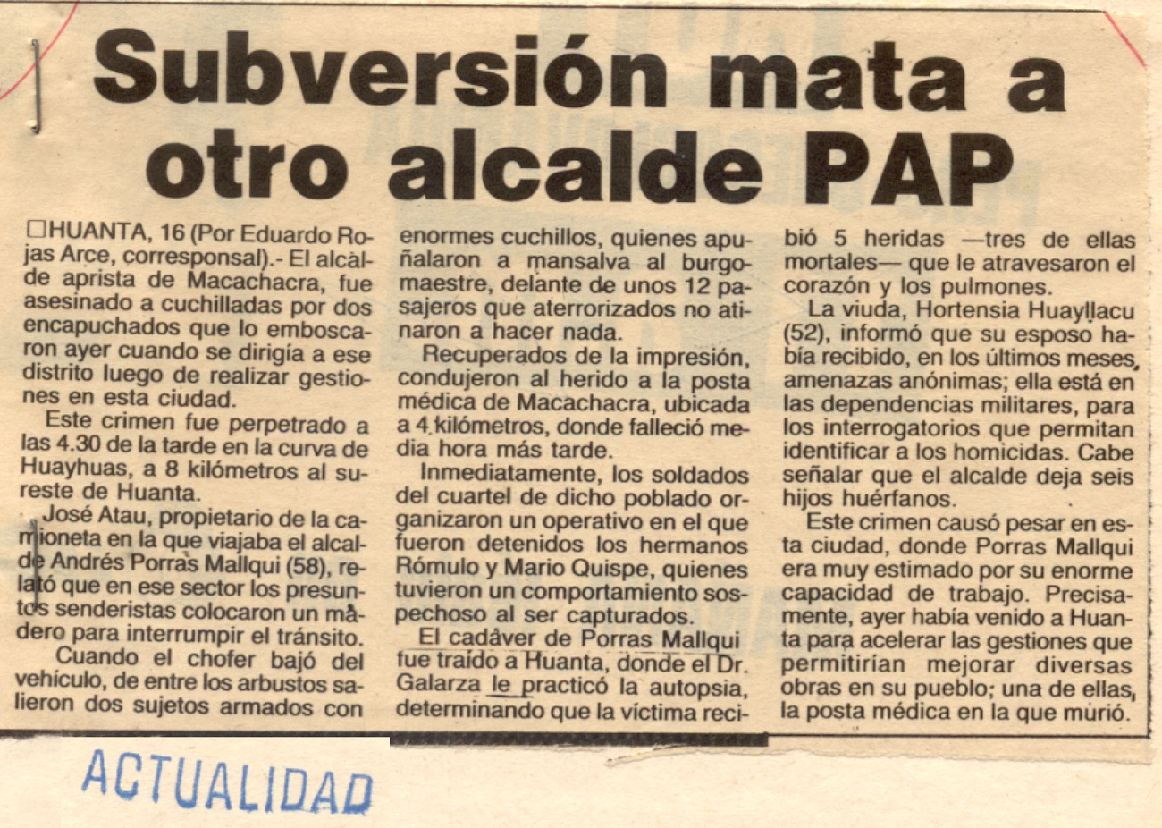 Secuestran y asesinan alcalde PAP