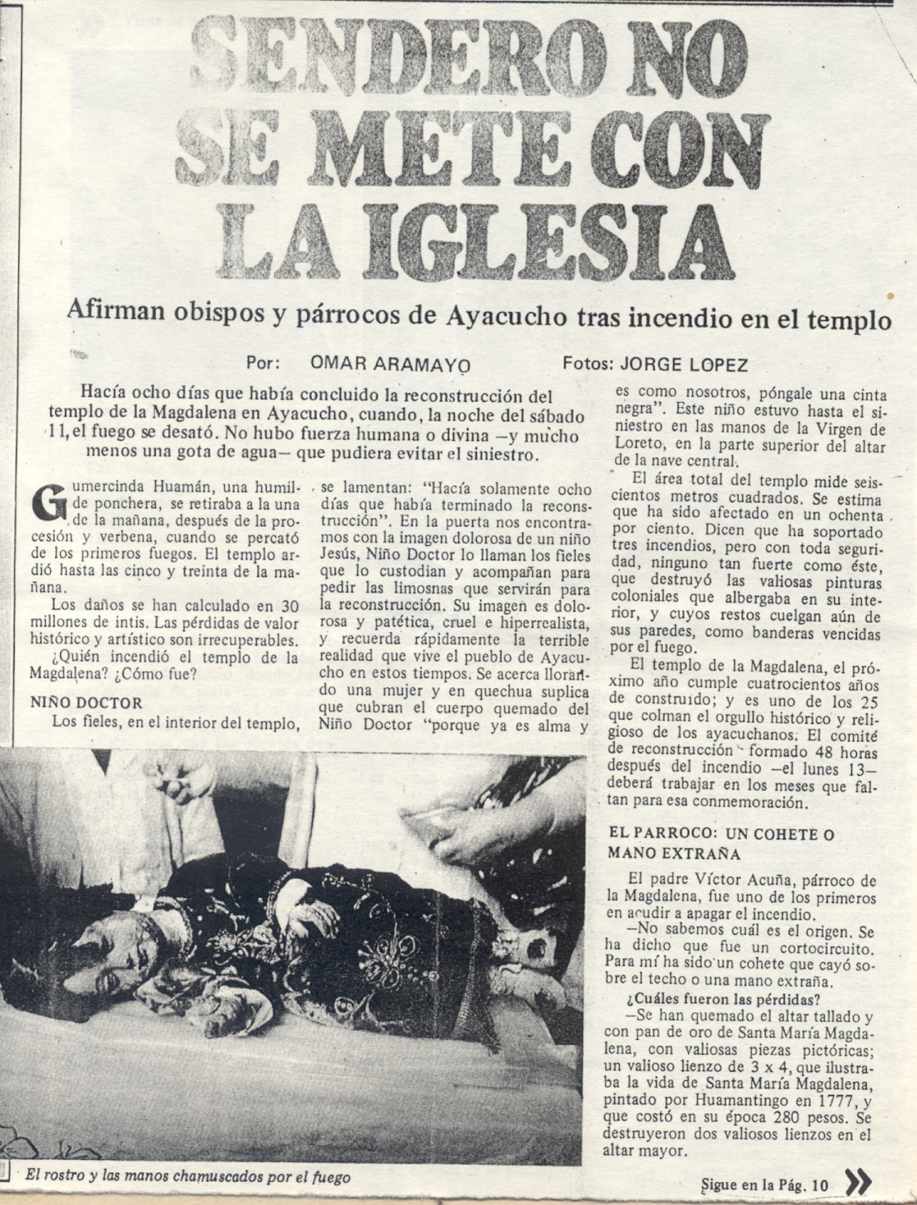 Sendero no se mete con la Iglesia