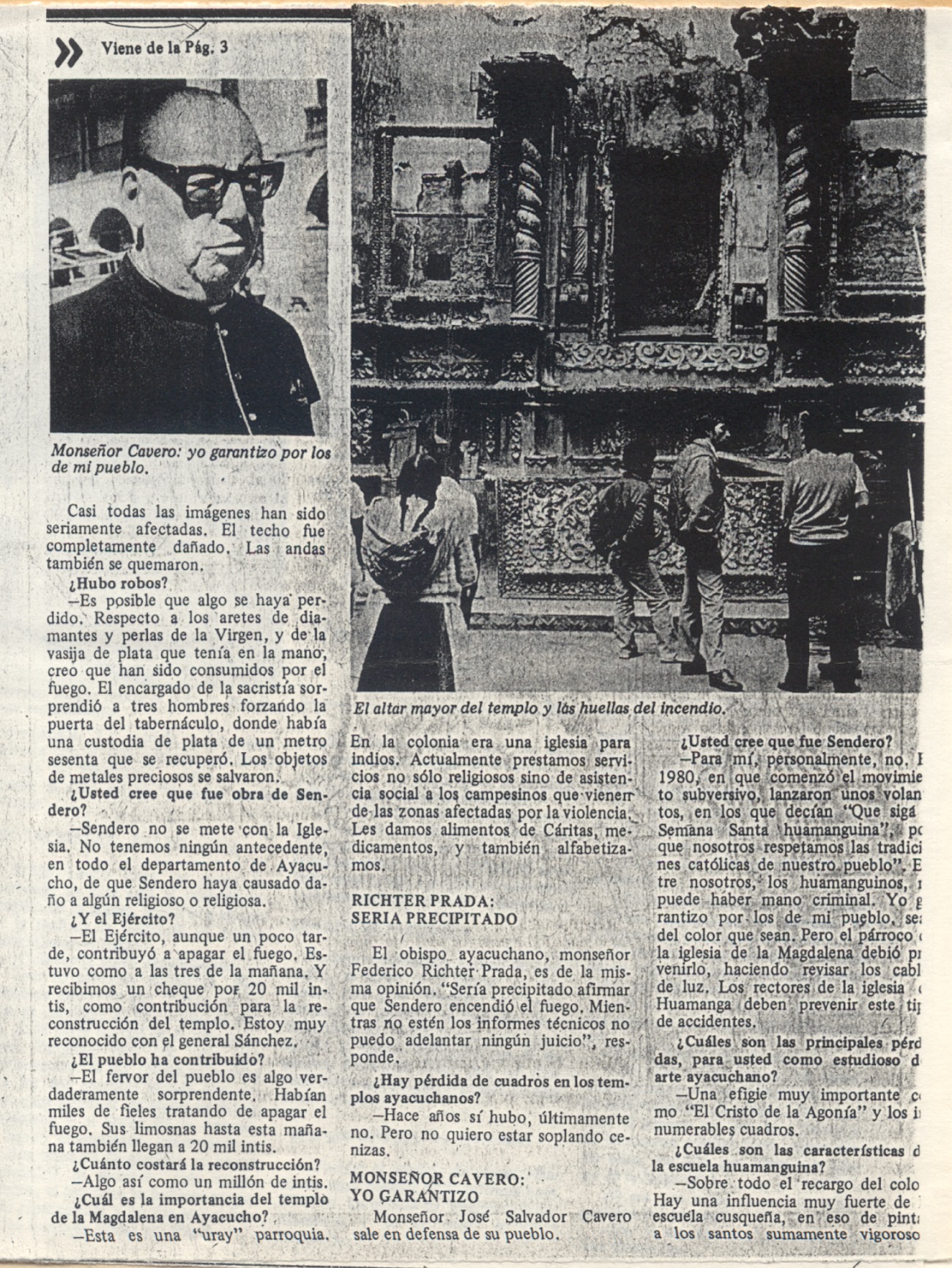 Sendero no se mete con la Iglesia