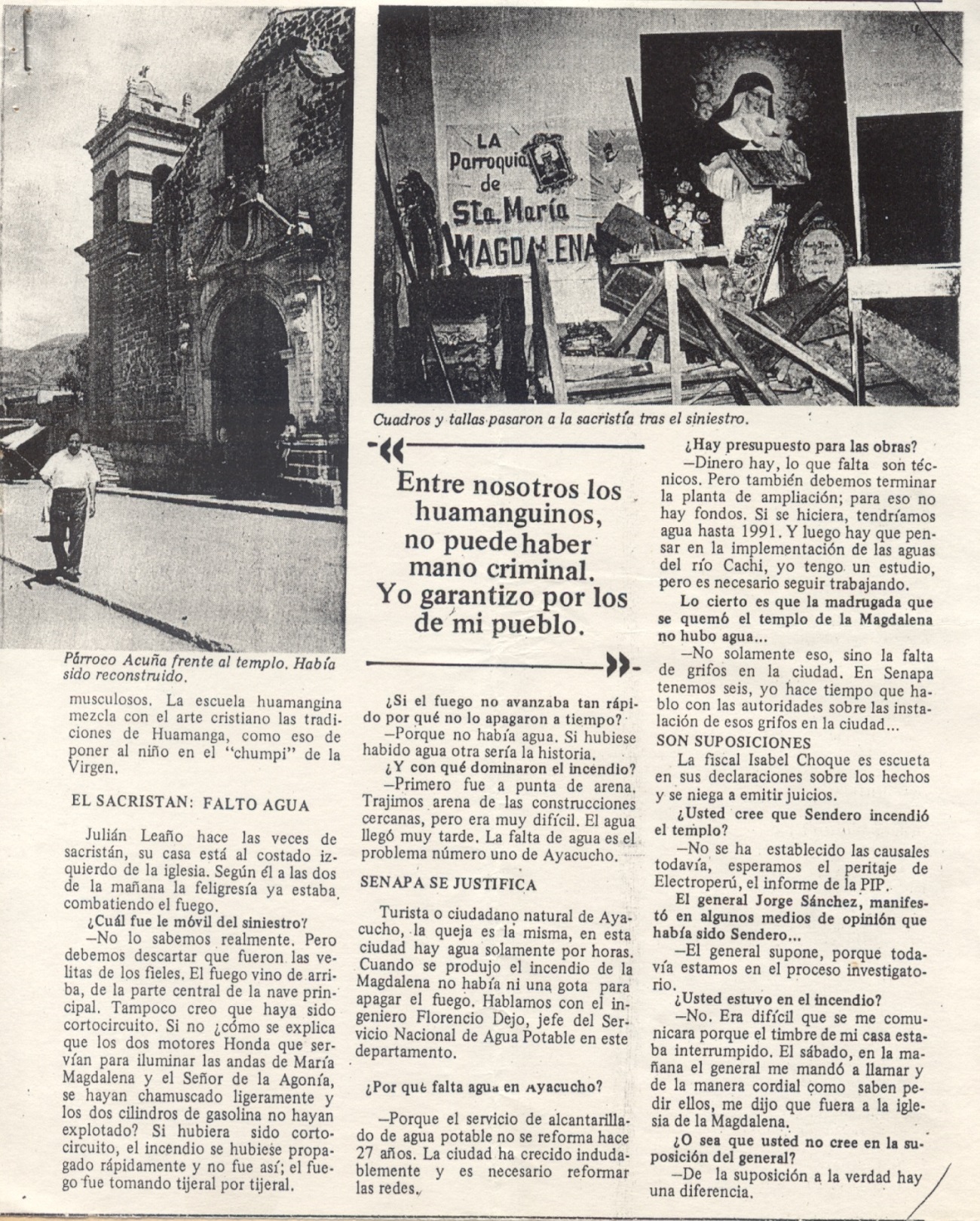 Sendero no se mete con la Iglesia