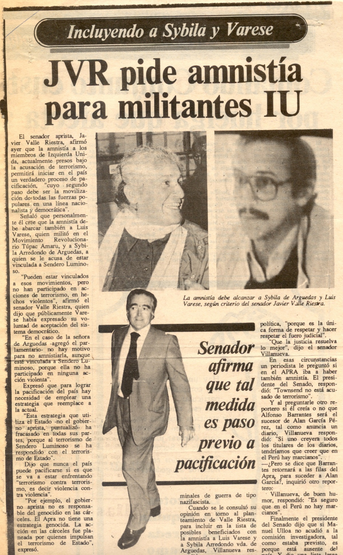 Hay consenso para dar amnistía a detenidos IU