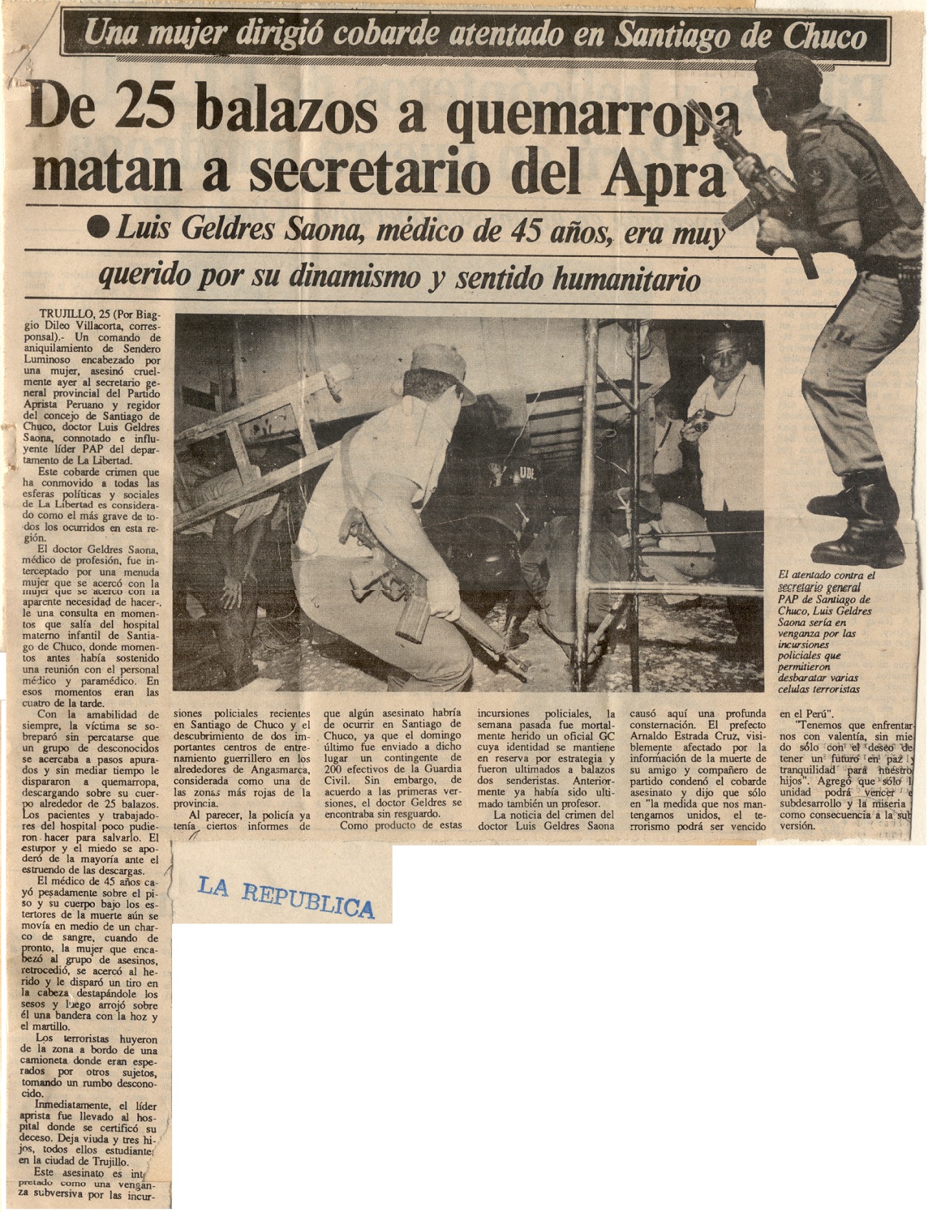 De 25 balazos a quemarropa matan a secretario del Apra