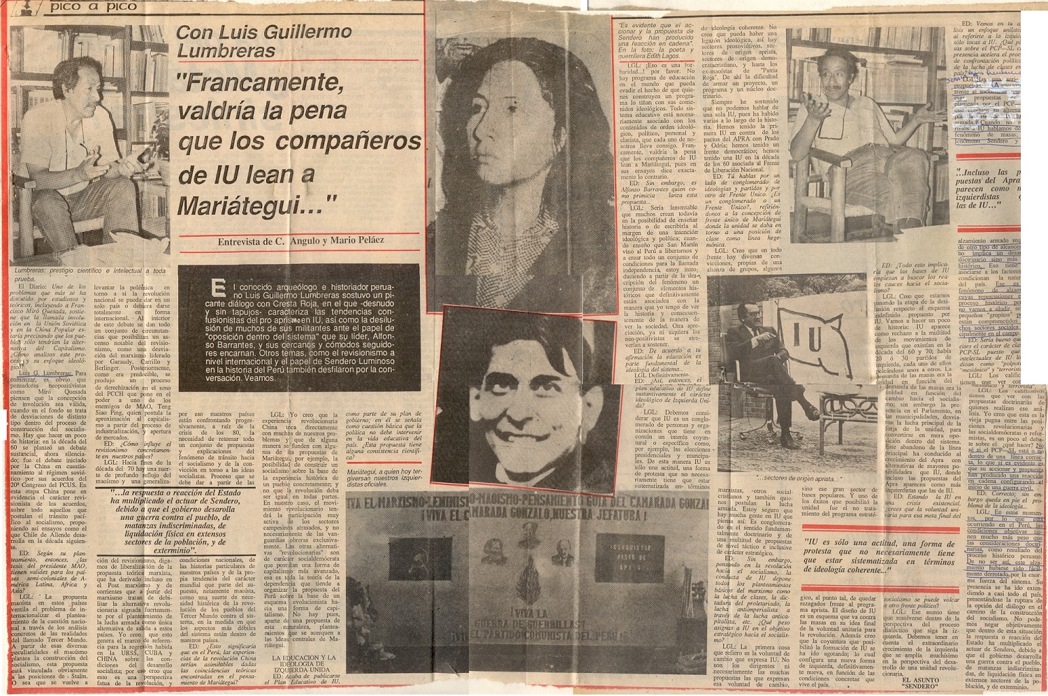 Con Luis Guillermo Lumbreras: “Francamente, valdría la pena que los compañeros de IU lean a Mariátegui…”