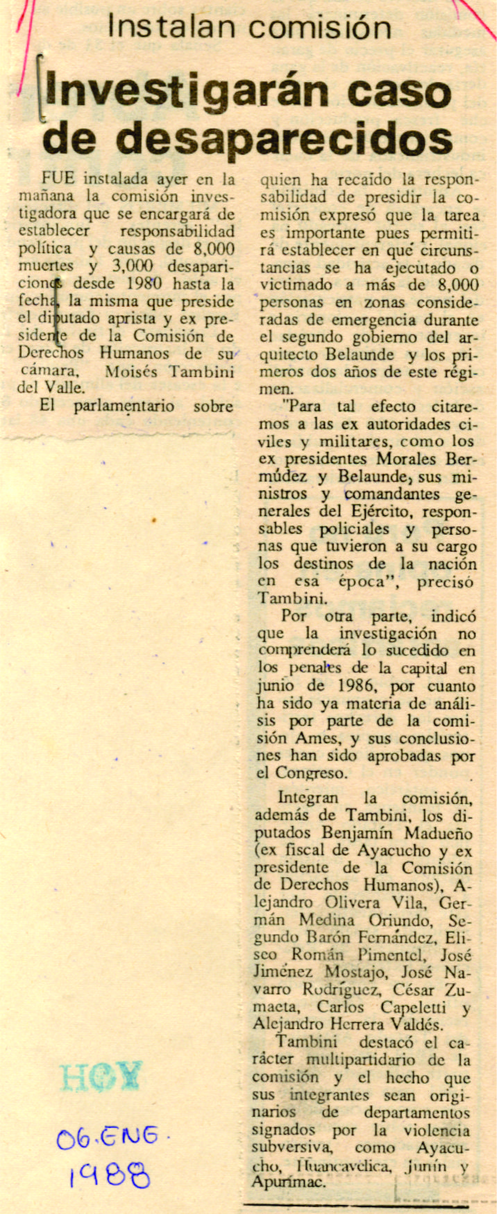 Investigarán caso de desaparecidos