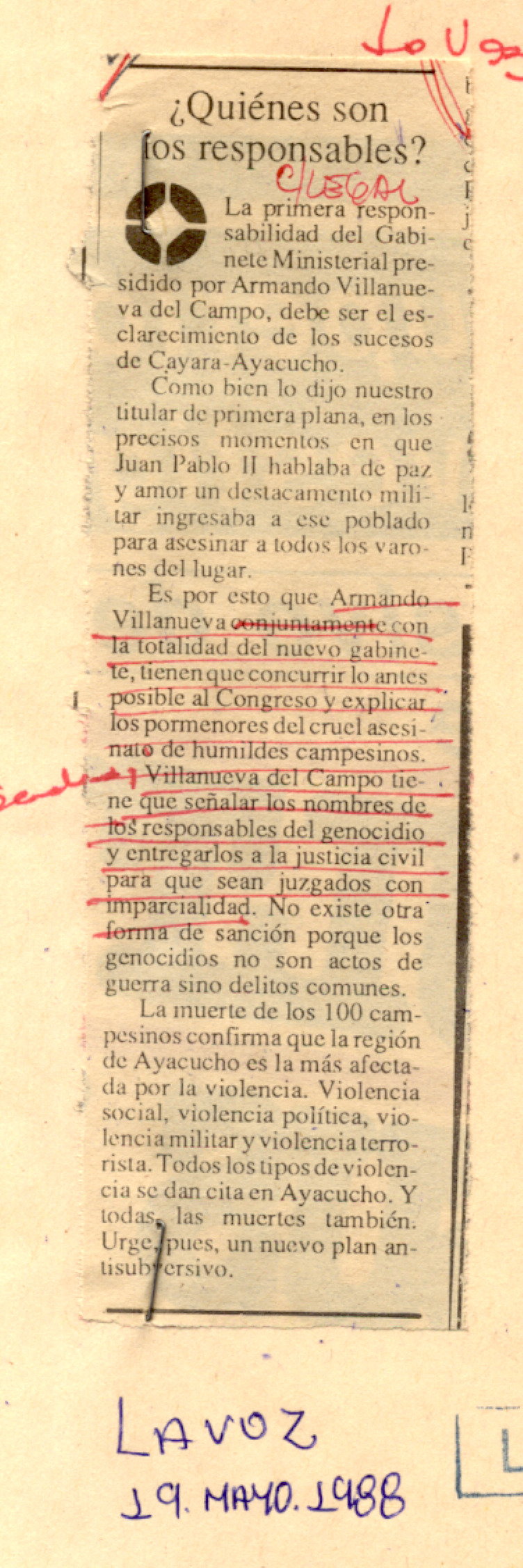 ¿Quiénes son los responsables?