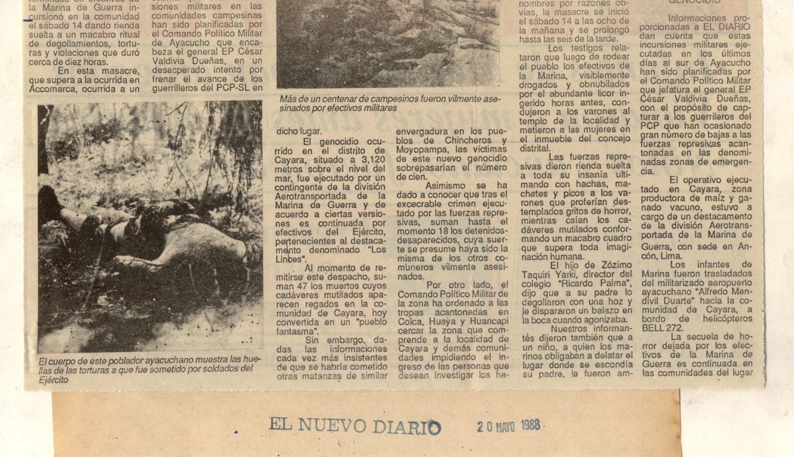 Así fue la matanza en Cayara