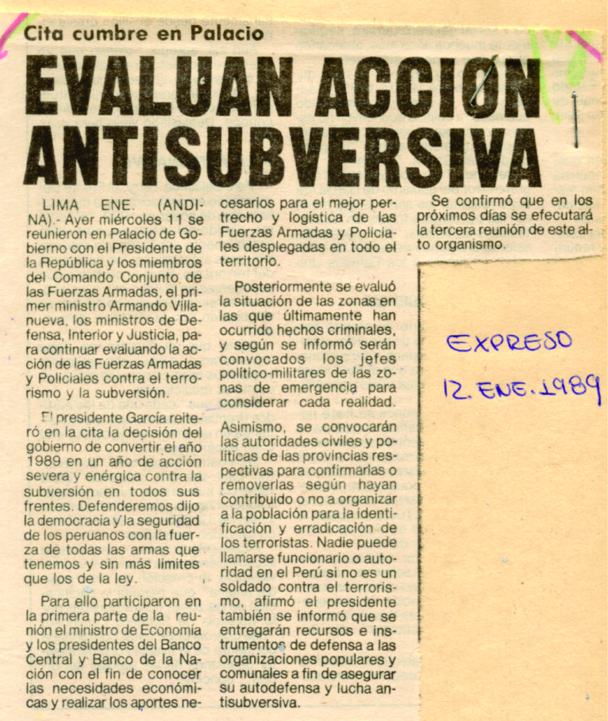 Evalúan lucha antisubversiva