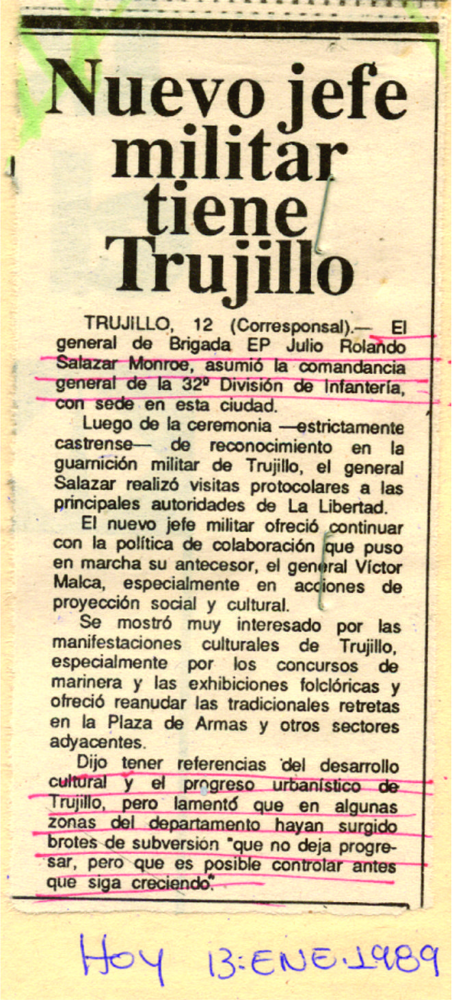 Nuevo jefe militar tiene Trujillo