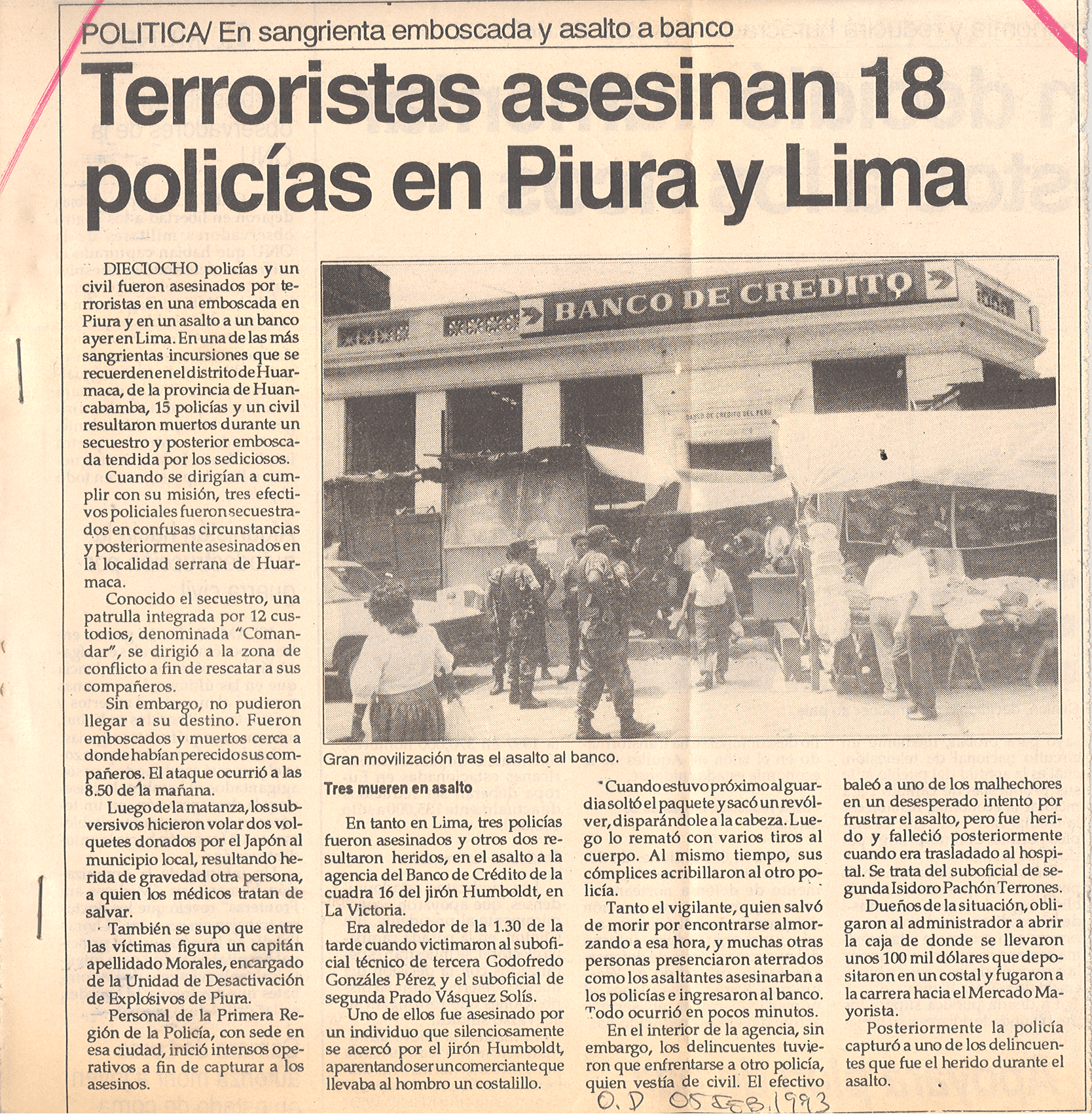 Asesinan a 18 policías en Piura