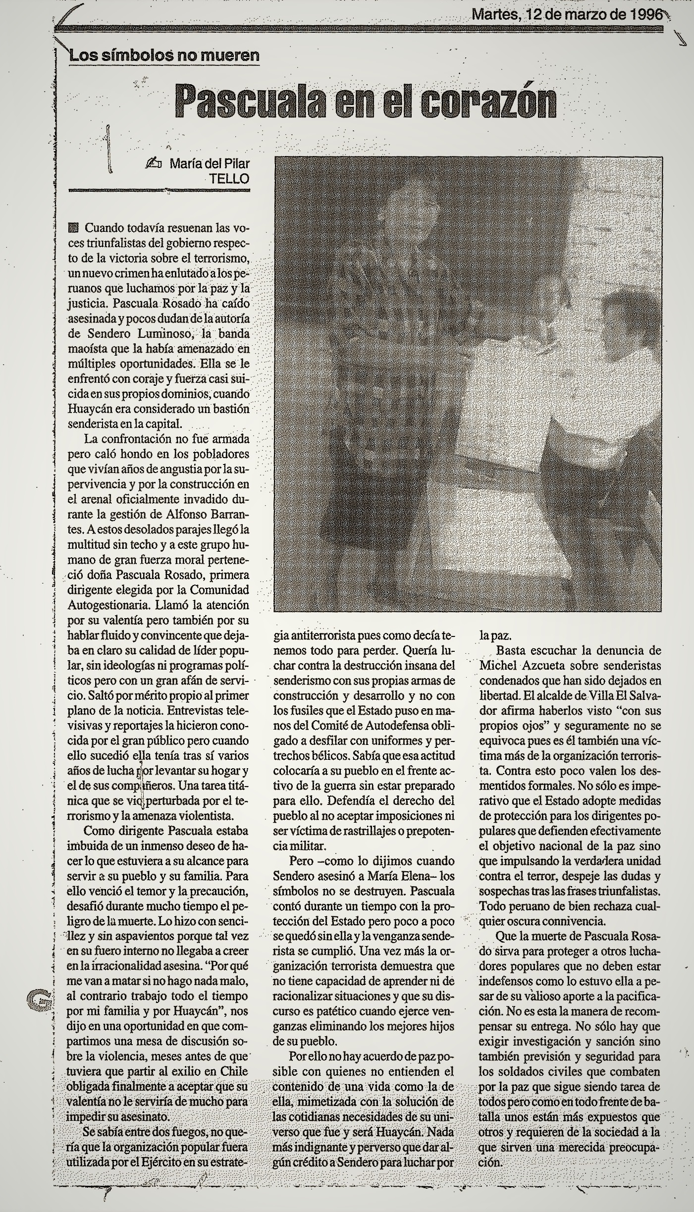 1. 12 de marzo 1996 - Pascuala en el corazón