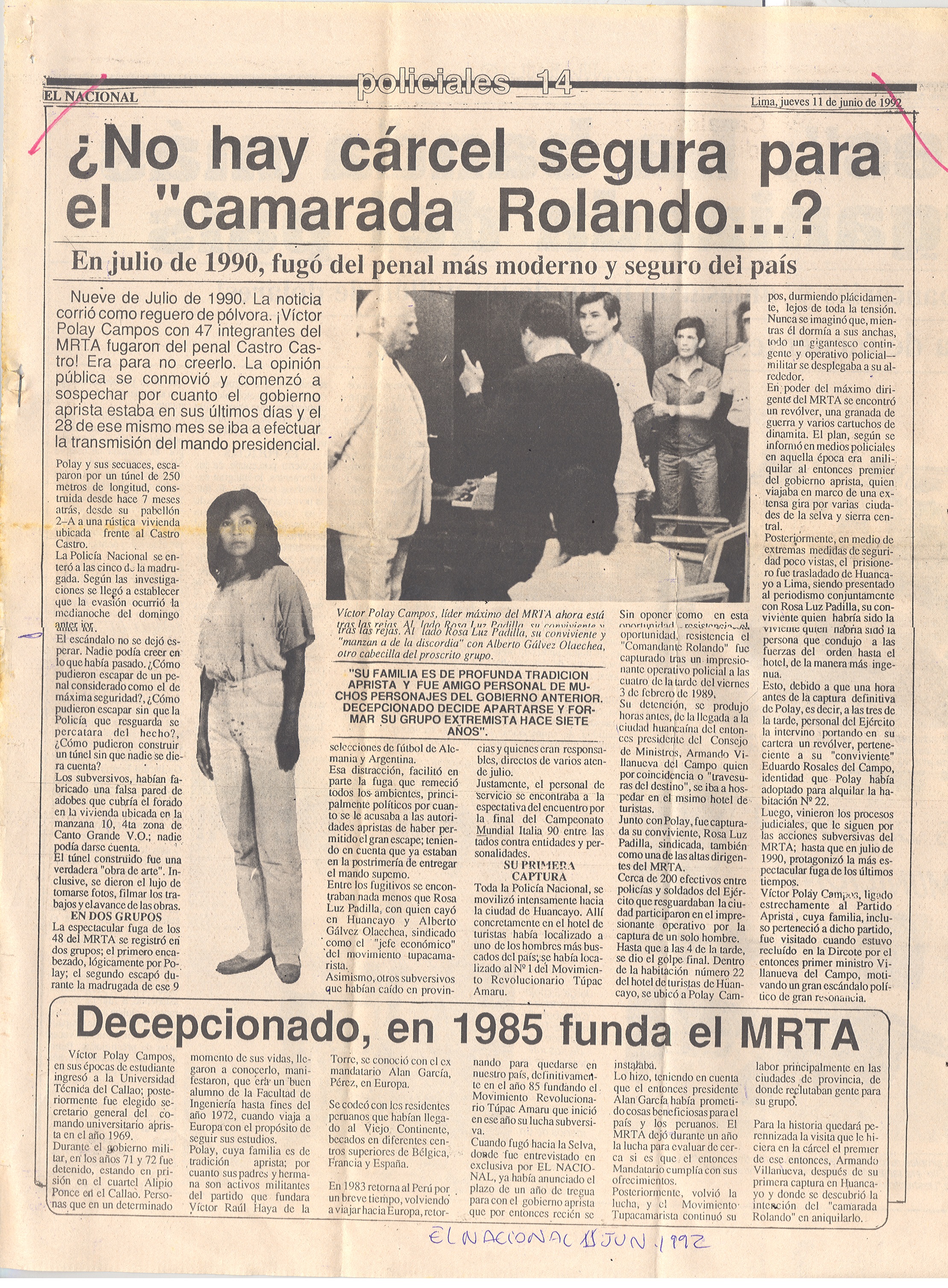 11 JUNIO NO HAY CARCEL SEGURA PARA EL CAMARADA ROLANDO (1)