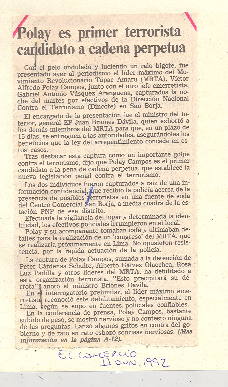 11 JUNIO POLAY CANDIDATO A CADENA PERPETUA
