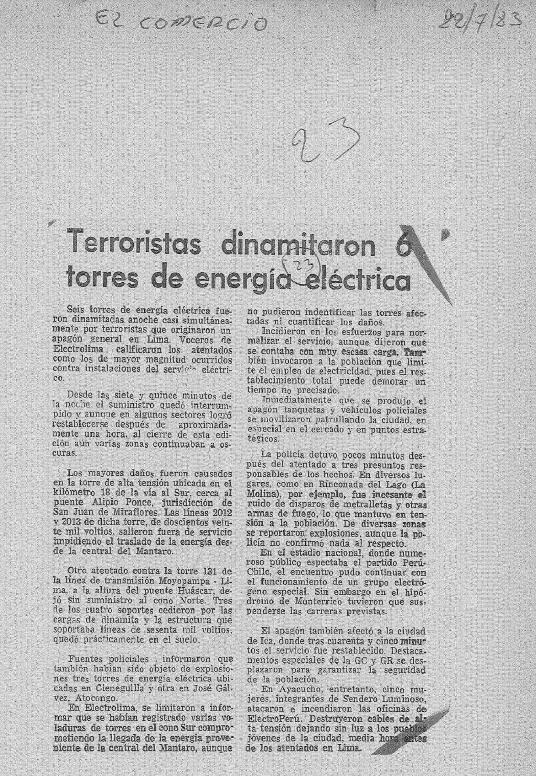 Apagón fue gigantesco: Lima