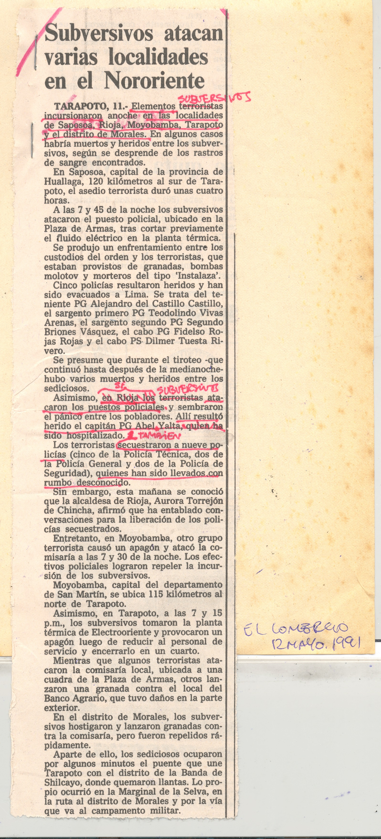 12 MAYO SUBVERSIVOS ATACAN VARIAS LOCALIDADES EN EL NORIENTE 1