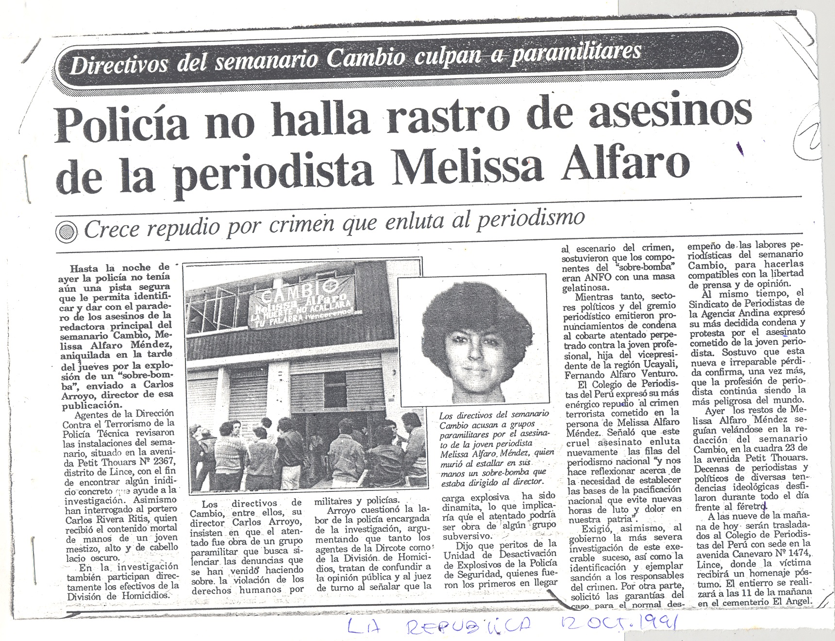 Policía no haya rastro se asesinos de periodista