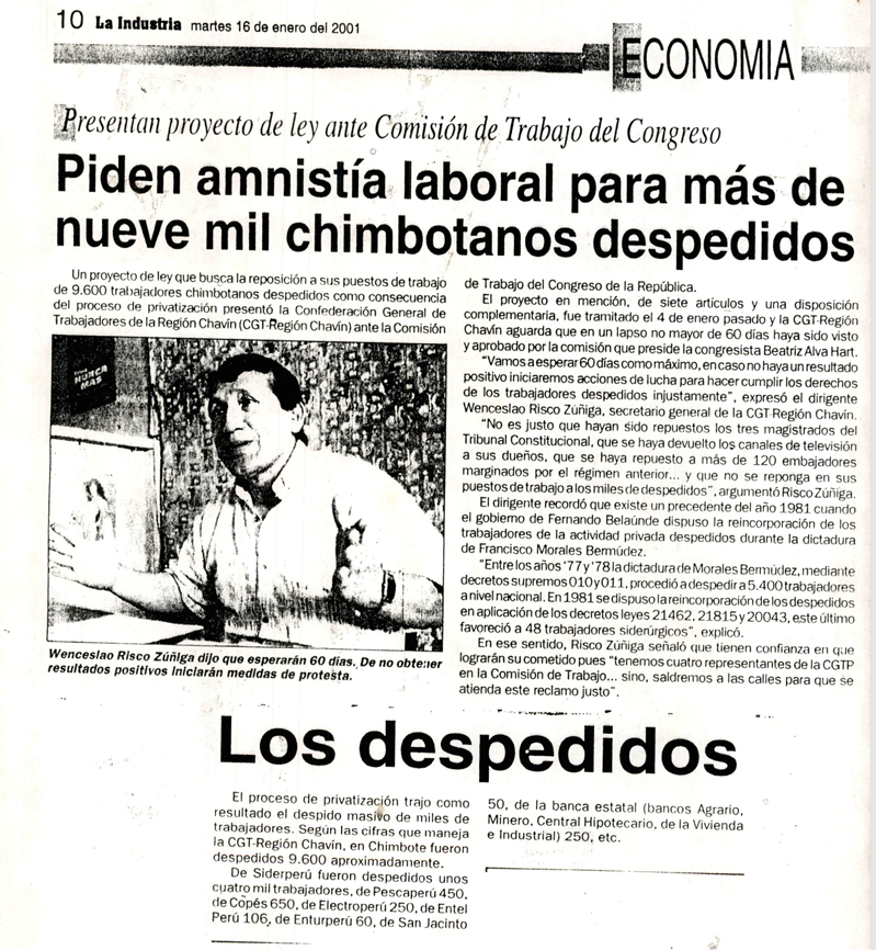 Piden aministía laboral