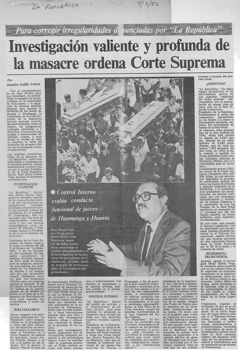 Investigación valiente y profunda de la masacre ordena Corte Suprema