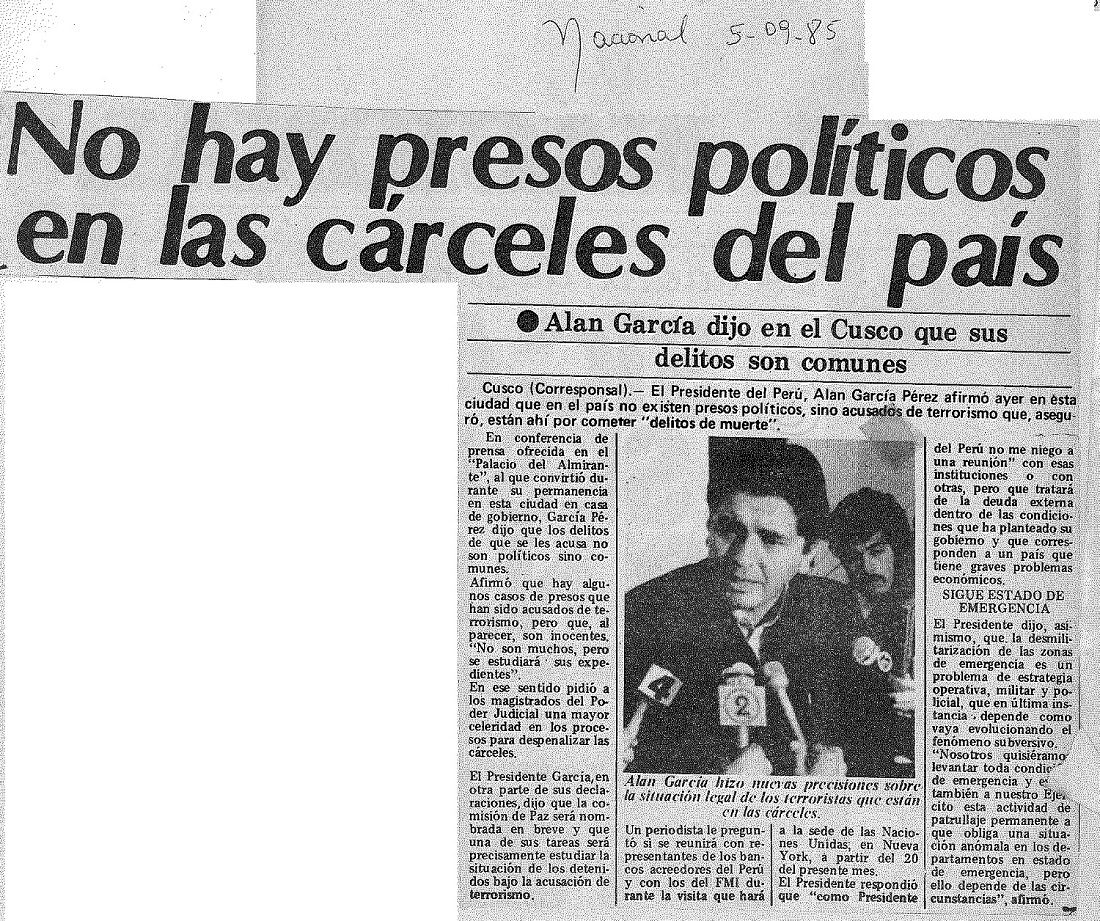 No hay presos políticos en las cárceles del país