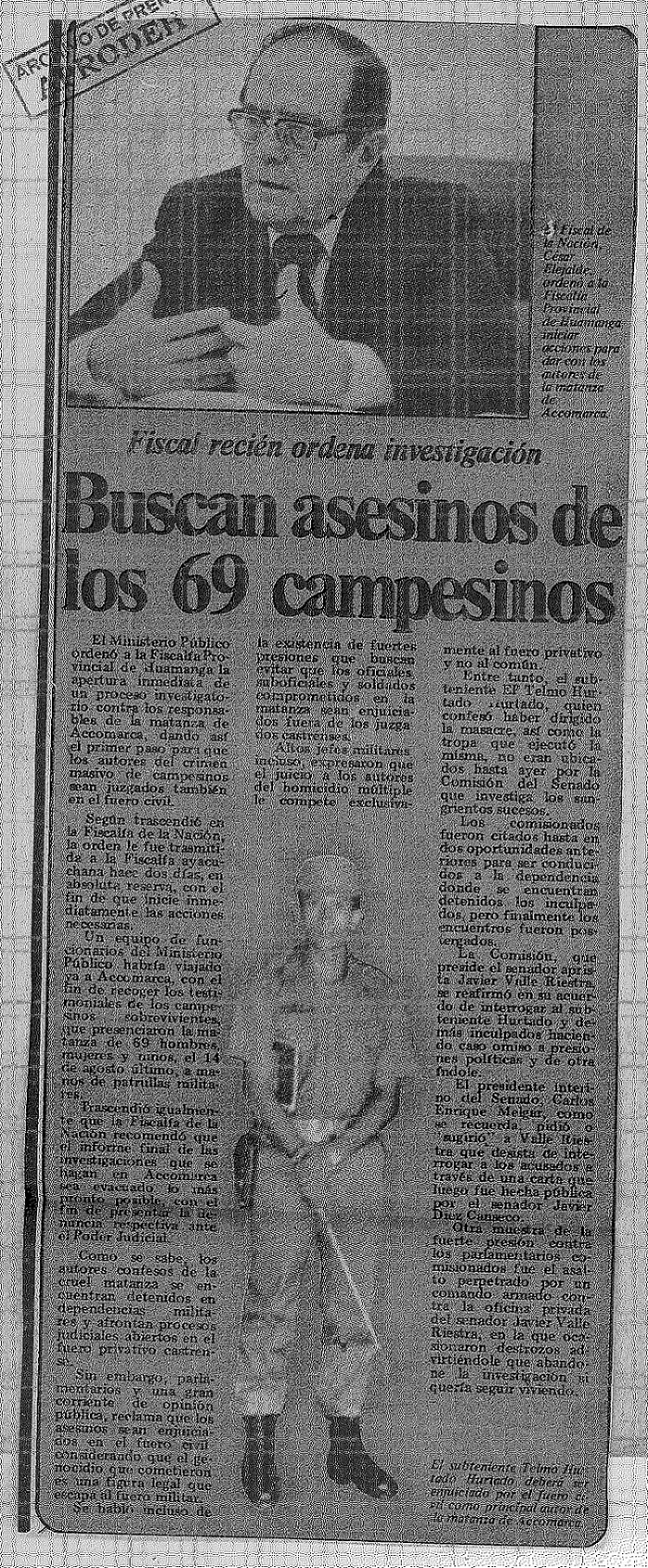 Buscan asesinos de los 69 campesinos