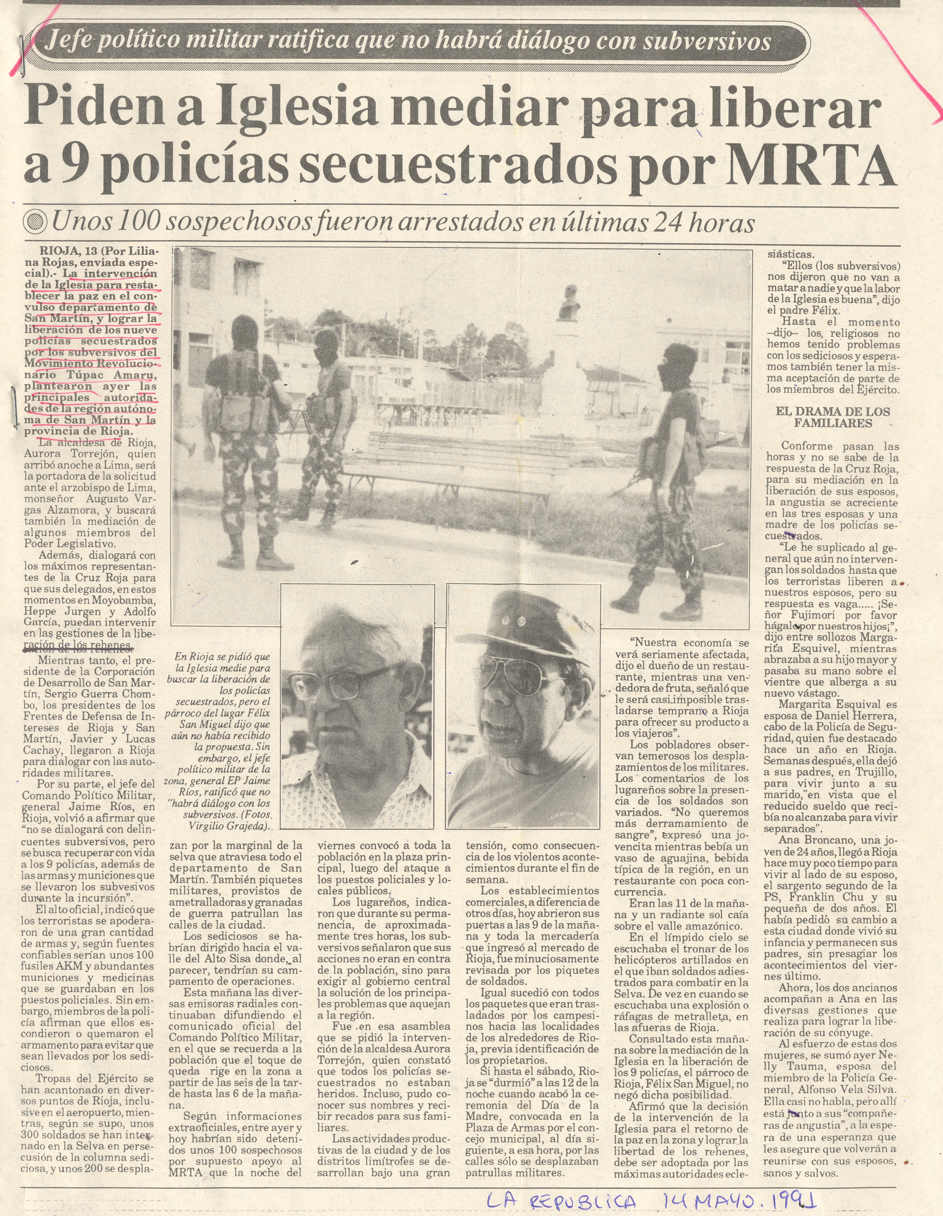 14 MAYO PIDEN A IGLESIA MEDIAR PARA LIBERAR A POLICIAS 1